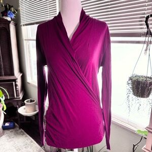 Elegant red Women's Surplice Pima Cotton Top